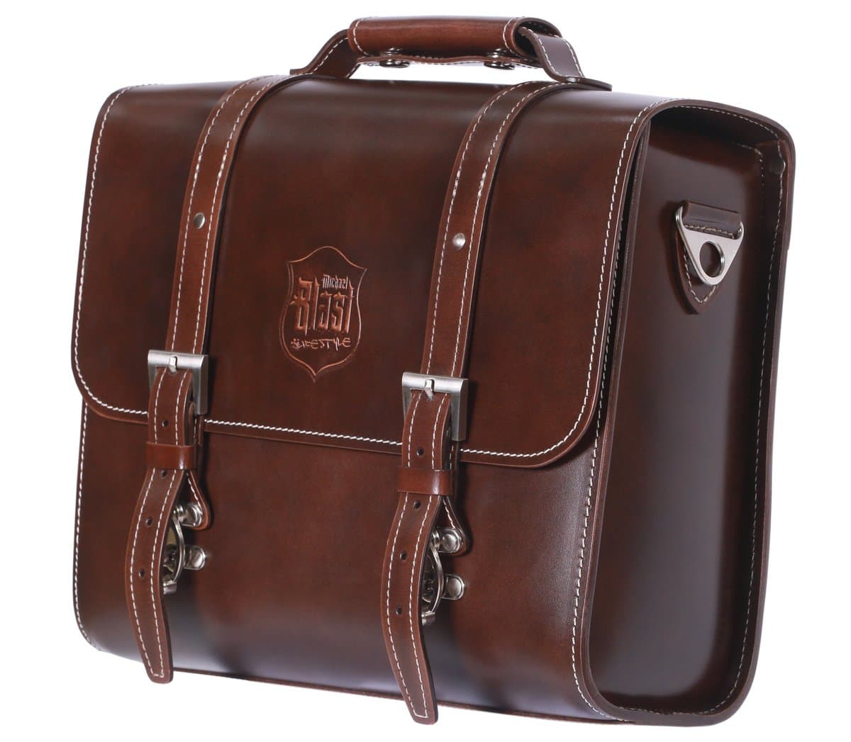 Back Rack Pannier Case — Dark Brown Genuine Leather thumbnail 2