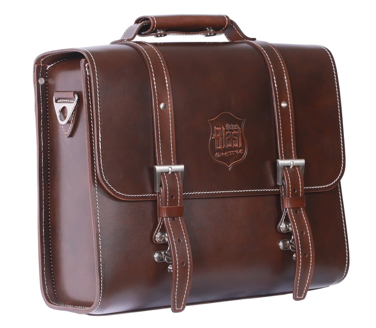 Back Rack Pannier Case — Dark Brown Genuine Leather thumbnail 3
