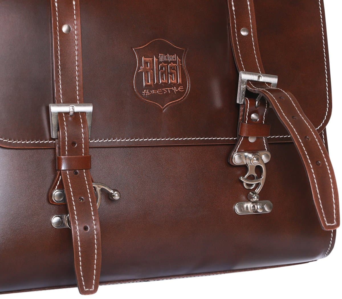 Back Rack Pannier Case — Dark Brown Genuine Leather thumbnail 4