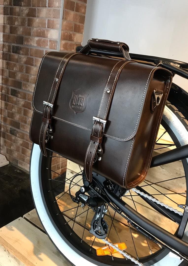 Back Rack Pannier Case — Dark Brown Genuine Leather thumbnail 7