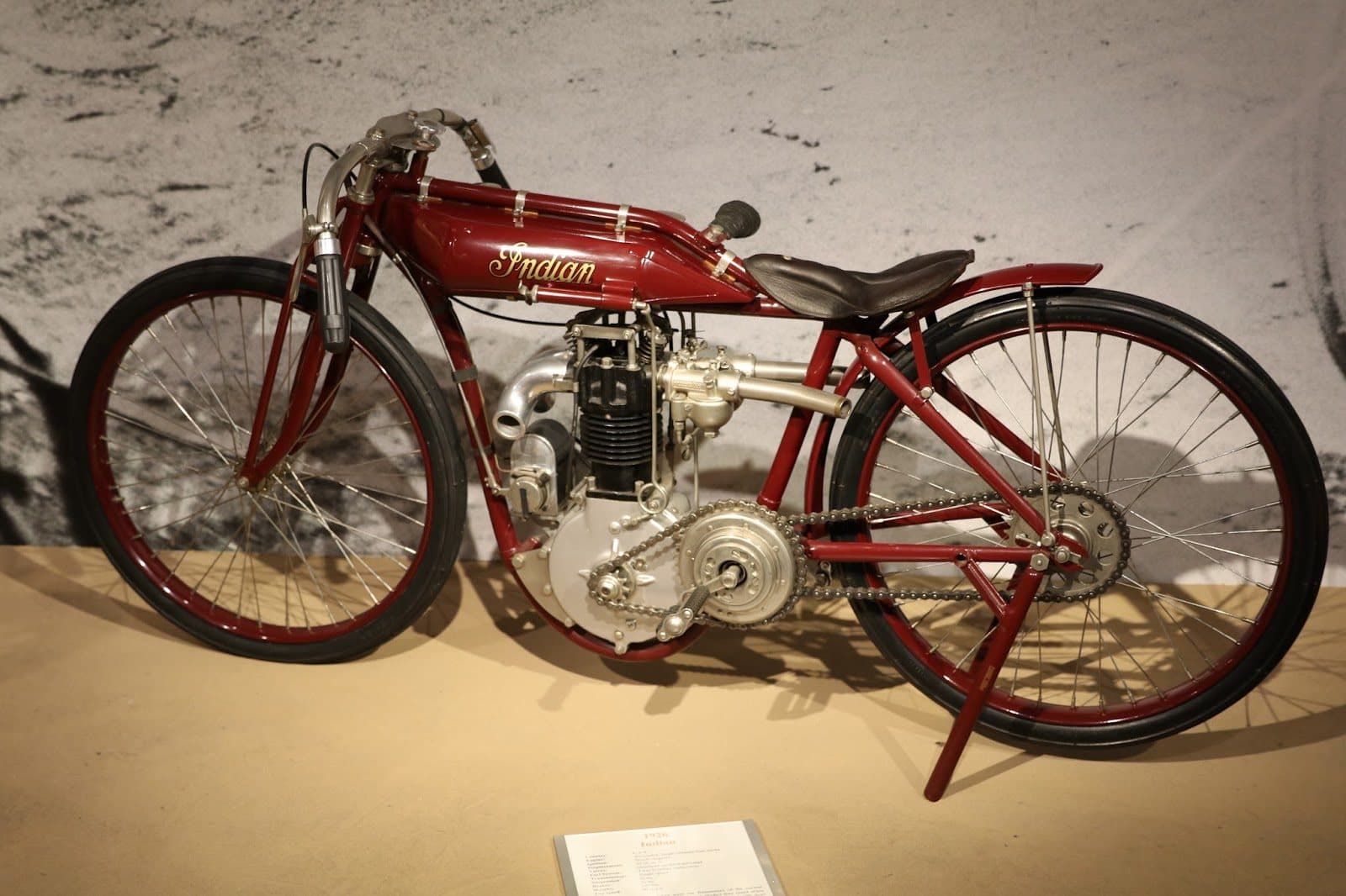 Vintage board tracker — 1920s racing motorcycle
